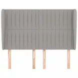 világosszürke szövet fejtámla szárnyakkal 147 x 23 x 118/128 cm