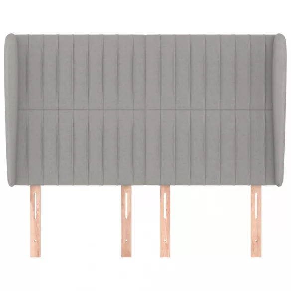 világosszürke szövet fejtámla szárnyakkal 147 x 23 x 118/128 cm