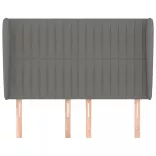 sötétszürke szövet fejtámla szárnyakkal 147 x 23 x 118/128 cm