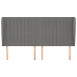 sötétszürke szövet fejtámla szárnyakkal 183x23x118/128 cm