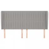 világosszürke szövet fejtámla szárnyakkal 203x23x118/128 cm