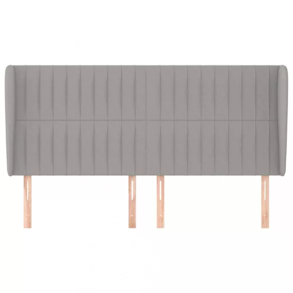 világosszürke szövet fejtámla szárnyakkal 203x23x118/128 cm