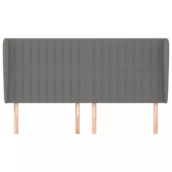 sötétszürke szövet fejtámla szárnyakkal 203x23x118/128 cm