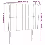 világosszürke bársony fejtámla szárnyakkal 83 x 23 x 118/128 cm
