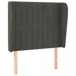sötétszürke bársony fejtámla szárnyakkal 103 x 23 x 118/128 cm