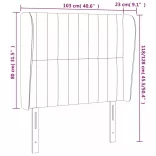 sötétszürke bársony fejtámla szárnyakkal 103 x 23 x 118/128 cm