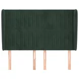 sötétzöld bársony fejtámla szárnyakkal 147 x 23 x 118/128 cm
