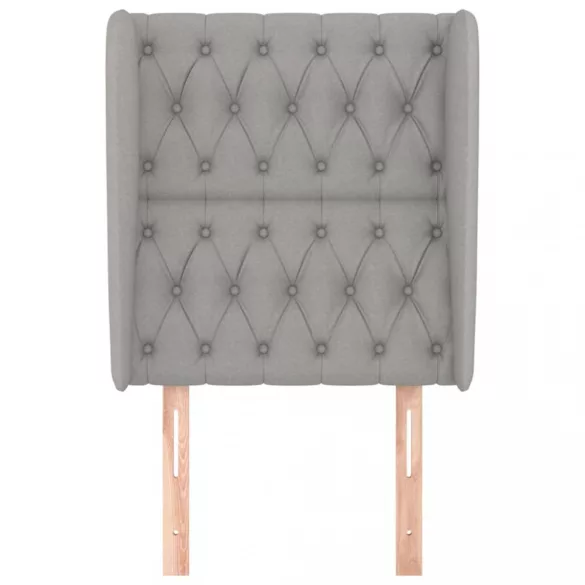 világosszürke szövet fejtámla szárnyakkal 83 x 23 x 118/128 cm