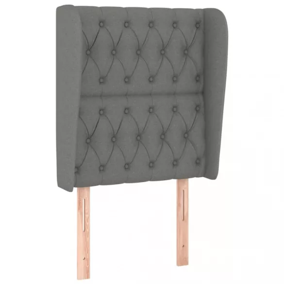 sötétszürke szövet fejtámla szárnyakkal 83 x 23 x 118/128 cm
