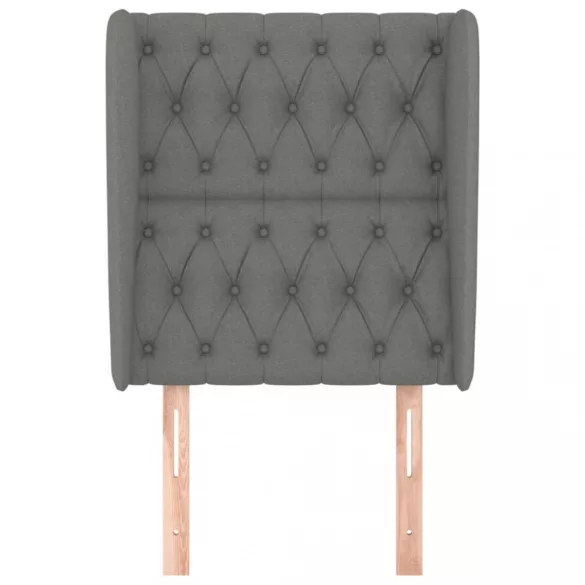 sötétszürke szövet fejtámla szárnyakkal 83 x 23 x 118/128 cm