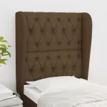 sötétbarna szövet fejtámla szárnyakkal 83 x 23 x 118/128 cm