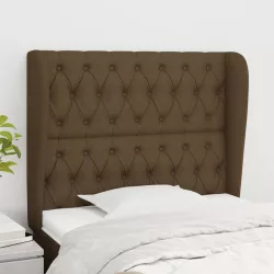   sötétbarna szövet fejtámla szárnyakkal 93 x 23 x 118/128 cm