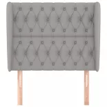 világosszürke szövet fejtámla szárnyakkal 103 x 23 x 118/128 cm