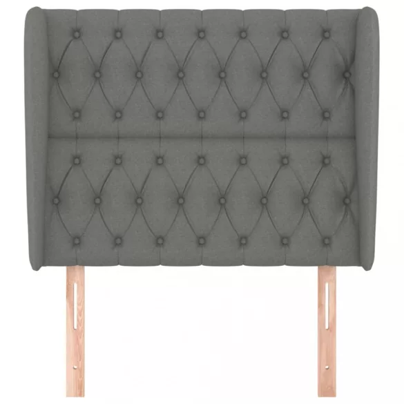 sötétszürke szövet fejtámla szárnyakkal 103 x 23 x 118/128 cm
