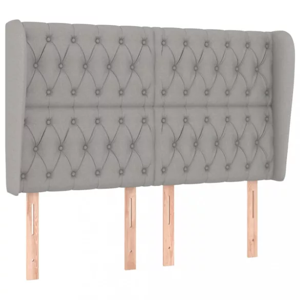 világosszürke szövet fejtámla szárnyakkal 147 x 23 x 118/128 cm