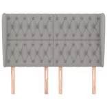 világosszürke szövet fejtámla szárnyakkal 147 x 23 x 118/128 cm