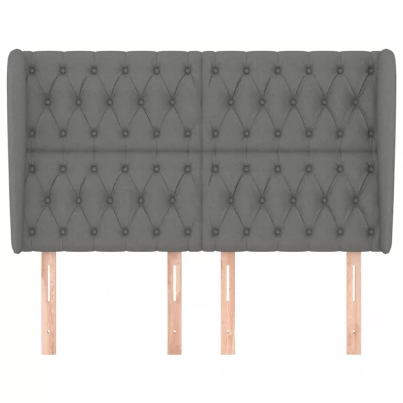 sötétszürke szövet fejtámla szárnyakkal 147 x 23 x 118/128 cm