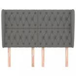 sötétszürke szövet fejtámla szárnyakkal 163 x 23 x 118/128 cm