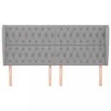 világosszürke szövet fejtámla szárnyakkal 183x23x118/128 cm