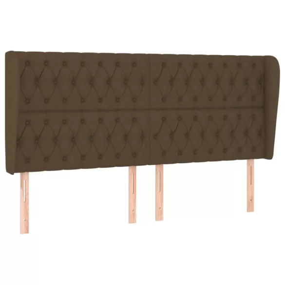 sötétbarna szövet fejtámla szárnyakkal 183x23x118/128 cm