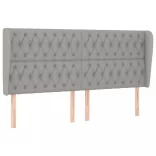 világosszürke szövet fejtámla szárnyakkal 203x23x118/128 cm