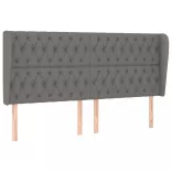sötétszürke szövet fejtámla szárnyakkal 203x23x118/128 cm