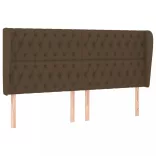 sötétbarna szövet fejtámla szárnyakkal 203x23x118/128 cm