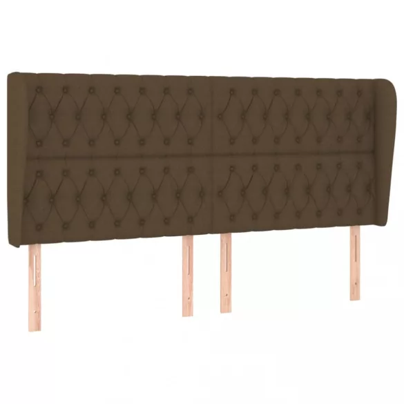 sötétbarna szövet fejtámla szárnyakkal 203x23x118/128 cm