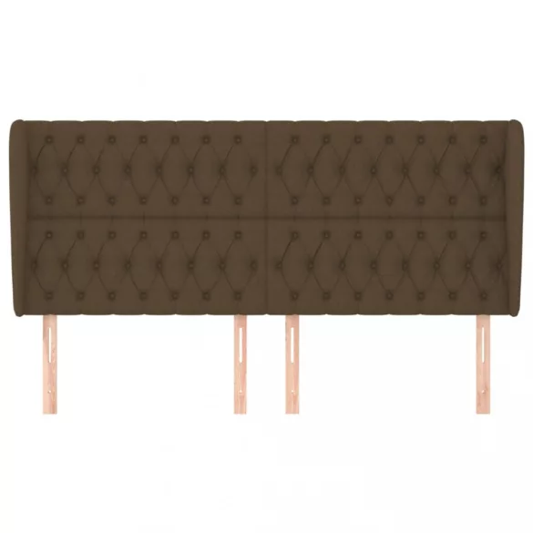 sötétbarna szövet fejtámla szárnyakkal 203x23x118/128 cm