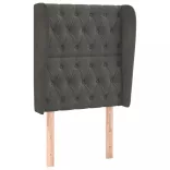 sötétszürke bársony fejtámla szárnyakkal 83 x 23 x 118/128 cm