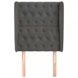 sötétszürke bársony fejtámla szárnyakkal 83 x 23 x 118/128 cm