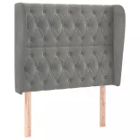 világosszürke bársony fejtámla szárnyakkal 93 x 23 x 118/128 cm