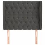 sötétszürke bársony fejtámla szárnyakkal 93 x 23 x 118/128 cm