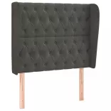 sötétszürke bársony fejtámla szárnyakkal 103 x 23 x 118/128 cm