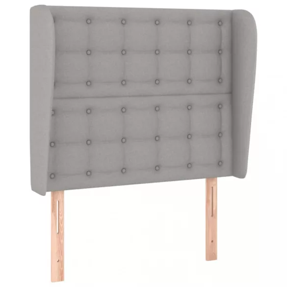 világosszürke szövet fejtámla szárnyakkal 83 x 23 x 118/128 cm