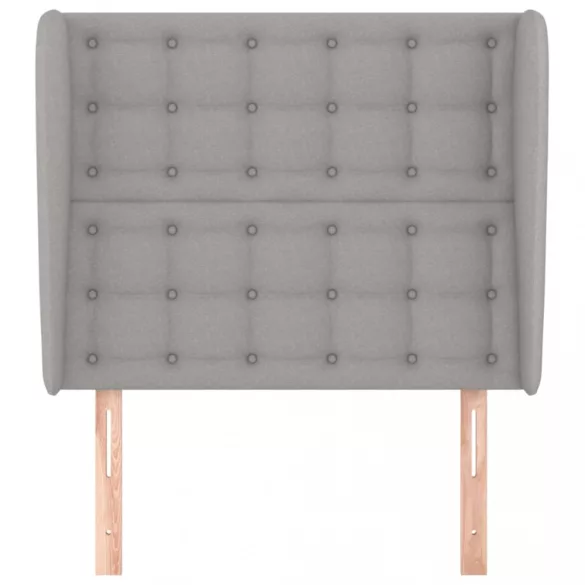 világosszürke szövet fejtámla szárnyakkal 83 x 23 x 118/128 cm