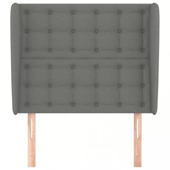 sötétszürke szövet fejtámla szárnyakkal 93 x 23 x 118/128 cm