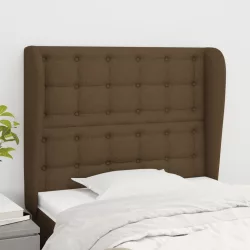   sötétbarna szövet fejtámla szárnyakkal 93 x 23 x 118/128 cm