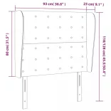 sötétbarna szövet fejtámla szárnyakkal 93 x 23 x 118/128 cm