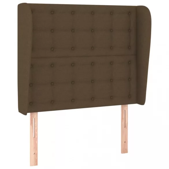 sötétbarna szövet fejtámla szárnyakkal 103 x 23 x 118/128 cm