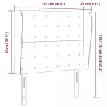 krémszínű szövet fejtámla szárnyakkal 103 x 23 x 118/128 cm