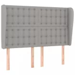 világosszürke szövet fejtámla szárnyakkal 147 x 23 x 118/128 cm