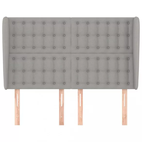 világosszürke szövet fejtámla szárnyakkal 147 x 23 x 118/128 cm