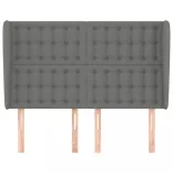 sötétszürke szövet fejtámla szárnyakkal 147 x 23 x 118/128 cm