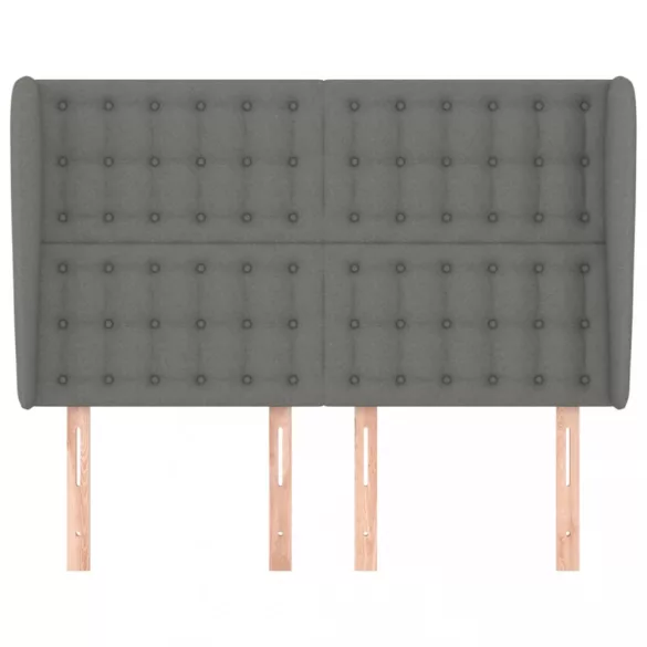 sötétszürke szövet fejtámla szárnyakkal 147 x 23 x 118/128 cm