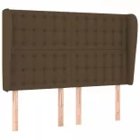 sötétbarna szövet fejtámla szárnyakkal 147 x 23 x 118/128 cm