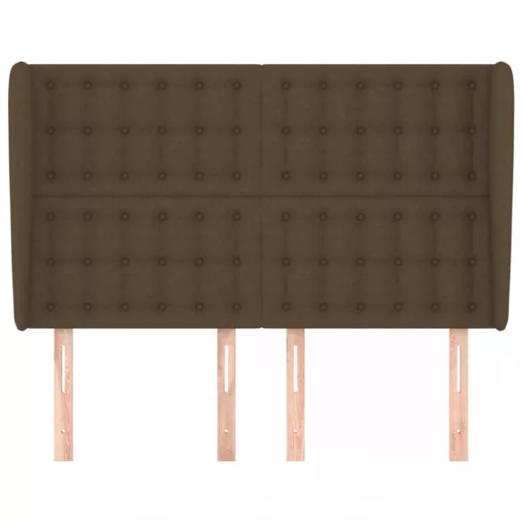 sötétbarna szövet fejtámla szárnyakkal 147 x 23 x 118/128 cm