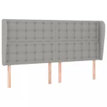 világosszürke szövet fejtámla szárnyakkal 183x23x118/128 cm