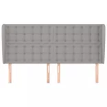 világosszürke szövet fejtámla szárnyakkal 183x23x118/128 cm