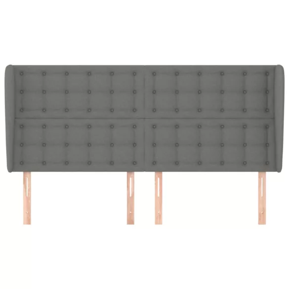 sötétszürke szövet fejtámla szárnyakkal 183x23x118/128 cm